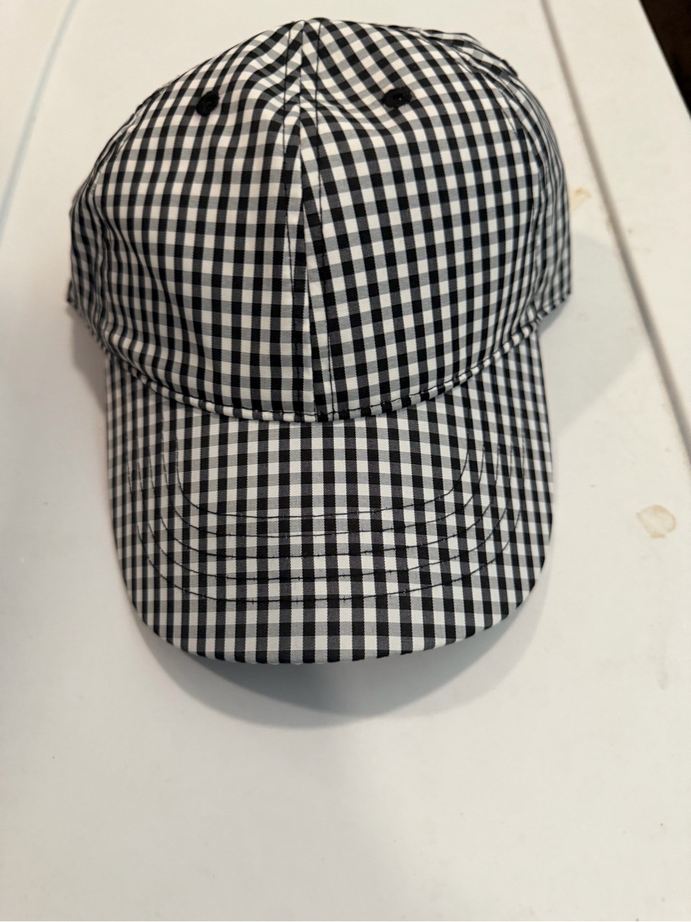 Time and Tru Adjustable One size fits Most Hat cap black white plaid